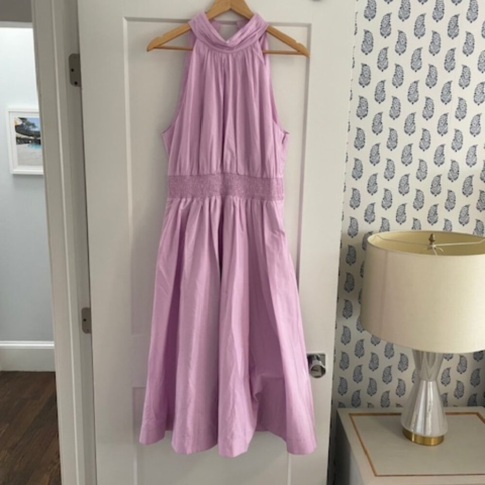Veronica Beard Kinny Poplin Halter Dress